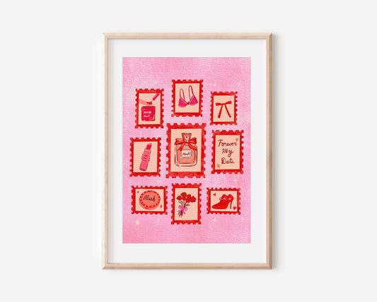 Vintage Stamps Art Print